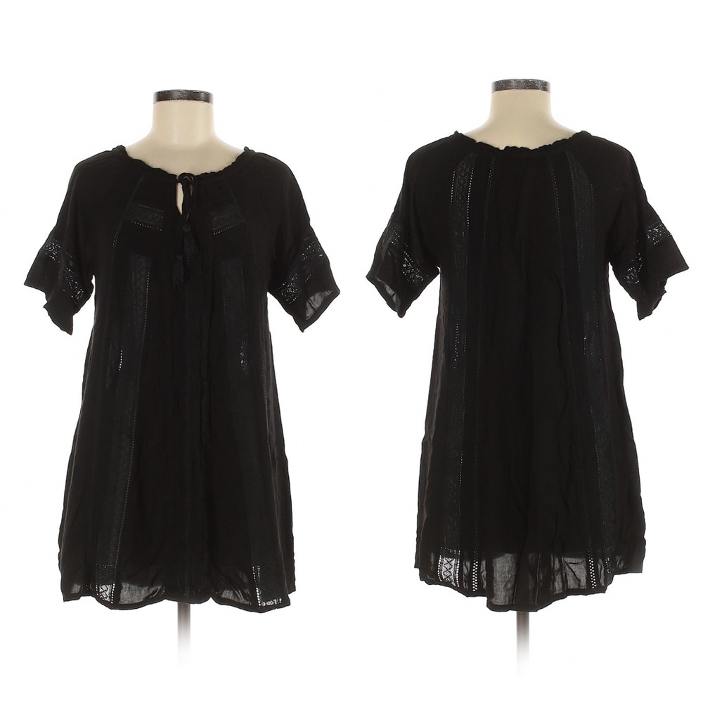 Lagaci boho short black dress